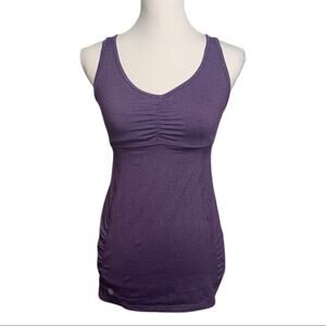 Athleta Tree of Life Ruched Tunic Tank XS Purple